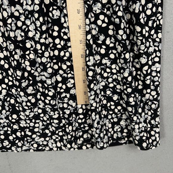 Ralph Lauren Dress Womens 8 Black White Floral Ruched Wrap Office Career LRL - Picture 13 of 15